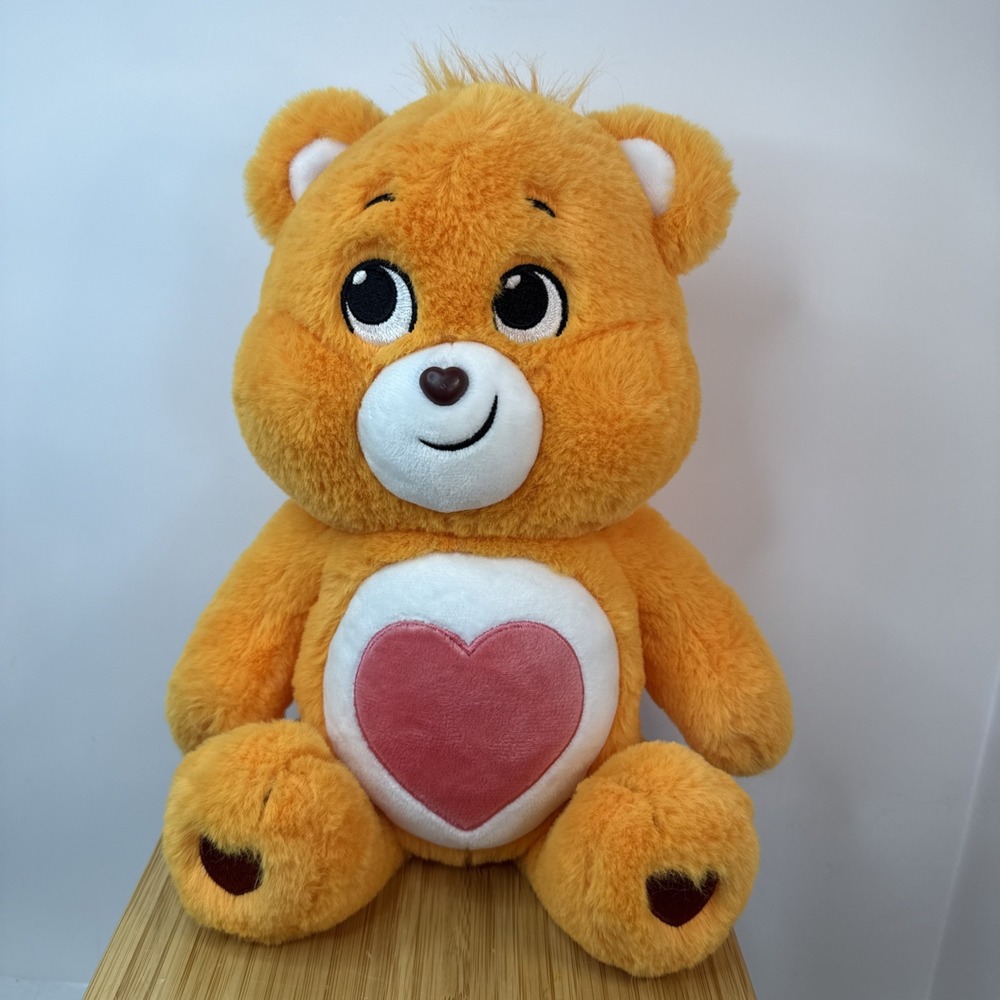 Care Bears TENDERHEART BEAR 2020 Orange Soft Plush 14" Care Bear EUC